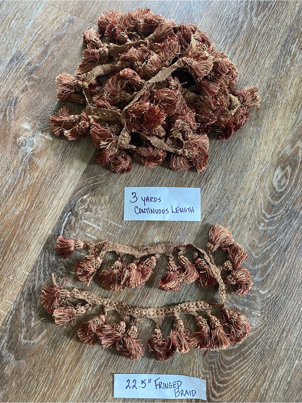 Rust Brown Tassel Fringe Trim - 3 Yards